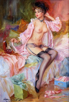 Pretty Lady KR 040 Impresionista desnuda Pinturas al óleo